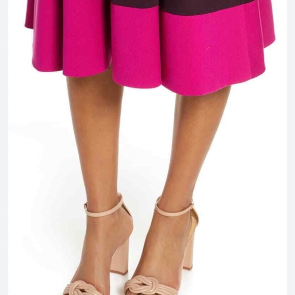 Sleeveless fit and flare color-blocked dress. - Picture 4 of 5